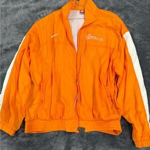 Nike Men's Orange and White Windbreaker Vintage Tennessee Volunteers